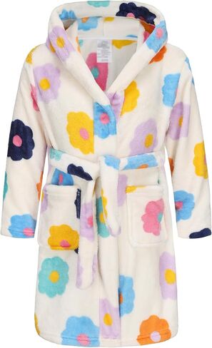 Girls Soft Fleece Robes Plush Hooded Bathrobes Sleepwear for Kids 2-16 Years in Saudi Arabia