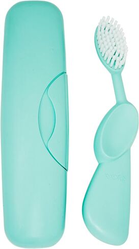 RADIUS Toothbrush Original Big Brush, BPA Free ADA Accepted - Right Hand - Pink Brush with Pink Case in Saudi Arabia