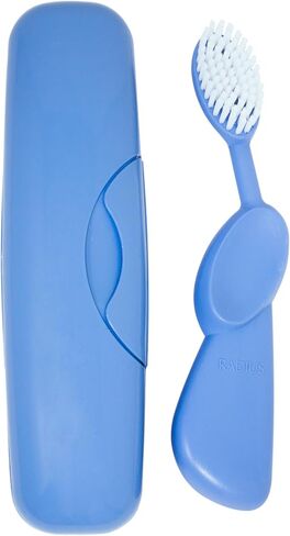 RADIUS Toothbrush Original Big Brush, BPA Free ADA Accepted - Right Hand - Pink Brush with Pink Case in Saudi Arabia