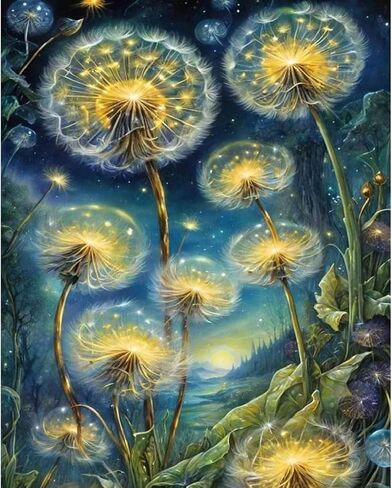 Amzdiyfun Dandelion Paint by Numbers Kit for Adult,Art Acrylic Adult Paint by Number Kits on Canvas,DIY Paint by Numbers Without Frame for Home Wall Decor,16x20Inch. in Saudi Arabia