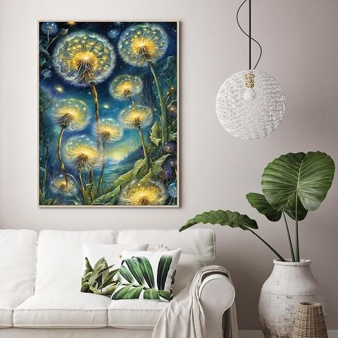 Amzdiyfun Dandelion Paint by Numbers Kit for Adult,Art Acrylic Adult Paint by Number Kits on Canvas,DIY Paint by Numbers Without Frame for Home Wall Decor,16x20Inch. in Saudi Arabia