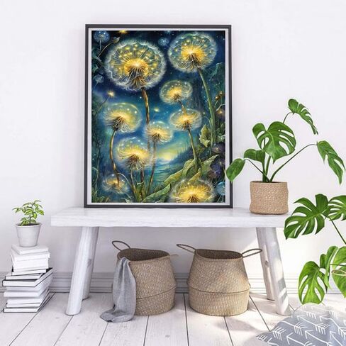 Amzdiyfun Dandelion Paint by Numbers Kit for Adult,Art Acrylic Adult Paint by Number Kits on Canvas,DIY Paint by Numbers Without Frame for Home Wall Decor,16x20Inch. in Saudi Arabia