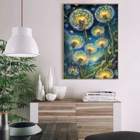Amzdiyfun Dandelion Paint by Numbers Kit for Adult,Art Acrylic Adult Paint by Number Kits on Canvas,DIY Paint by Numbers Without Frame for Home Wall Decor,16x20Inch. in Saudi Arabia