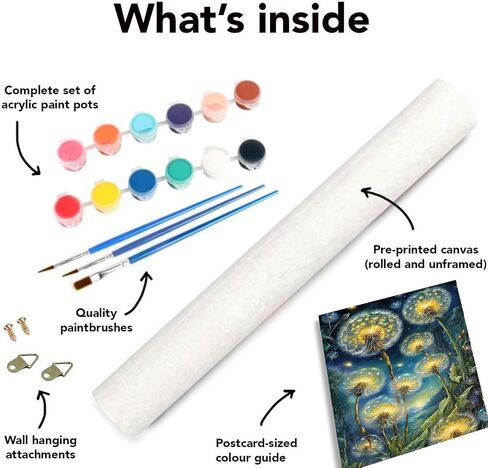 Amzdiyfun Dandelion Paint by Numbers Kit for Adult,Art Acrylic Adult Paint by Number Kits on Canvas,DIY Paint by Numbers Without Frame for Home Wall Decor,16x20Inch. in Saudi Arabia