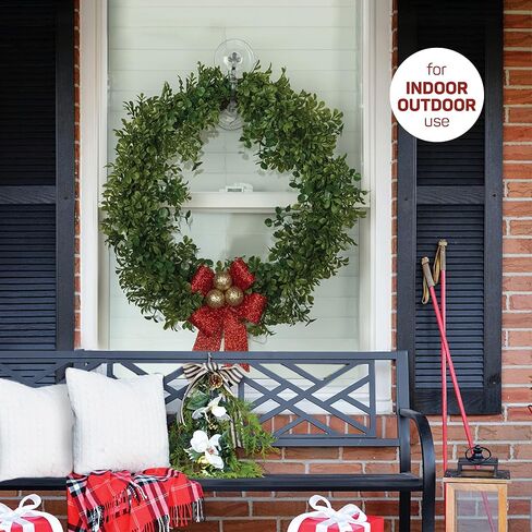 SEWANTA Christmas Wreath Hanger for Glass Front Door - Giant Suction Wreath Hanger, Hang Large or Heavy Wreaths Securely on Glass Doors and Windows up to 20 Lbs - Heavy Duty Wreath Holders - USA Made in Saudi Arabia