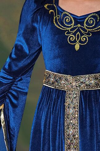 BesserBay Girls Halloween Medieval Renaissance Princess Elegant Dress Queen Velvet Outfit 4-14 Years in Saudi Arabia