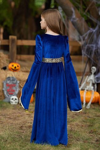 BesserBay Girls Halloween Medieval Renaissance Princess Elegant Dress Queen Velvet Outfit 4-14 Years in Saudi Arabia