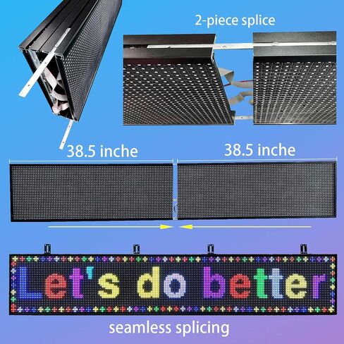 programmable led sign custom scrolling digital signage display screen outdoor for business electronic message board advertising marquee word light Wifi Control High Brightness Neon 77"X14" in Saudi Arabia