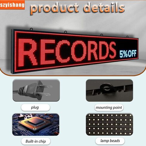 شاشة YS خارجية P10 LED (77 بوصة × 14 بوصة)، لوحة رسائل لافتة LED قابلة للبرمجة، شاشات عرض رقمية كاملة الألوان مع تقنية SMD للإعلان والأعمال، تطبيق + علامة LED عالية الدقة للتحكم في WiFi in Saudi Arabia