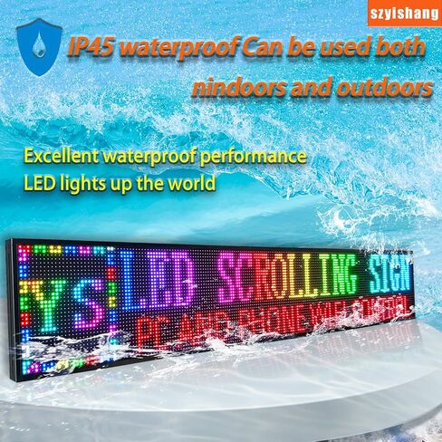 شاشة YS خارجية P10 LED (77 بوصة × 14 بوصة)، لوحة رسائل لافتة LED قابلة للبرمجة، شاشات عرض رقمية كاملة الألوان مع تقنية SMD للإعلان والأعمال، تطبيق + علامة LED عالية الدقة للتحكم في WiFi in Saudi Arabia