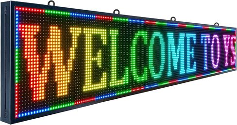 شاشة YS خارجية P10 LED (77 بوصة × 14 بوصة)، لوحة رسائل لافتة LED قابلة للبرمجة، شاشات عرض رقمية كاملة الألوان مع تقنية SMD للإعلان والأعمال، تطبيق + علامة LED عالية الدقة للتحكم في WiFi in Saudi Arabia