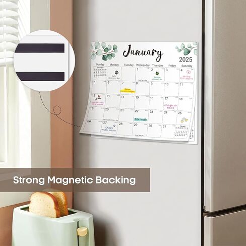 Aesthetic 2025-2026 Magnetic Calendar for Refrigerator, 21-Month Fridge Calendar Magnet from October 2025 to June 2027, Greenery Design for Easy Organizing in Kuwait