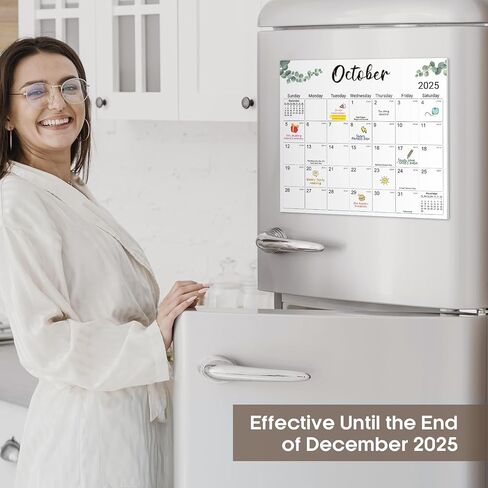 Aesthetic 2025-2026 Magnetic Calendar for Refrigerator, 21-Month Fridge Calendar Magnet from October 2025 to June 2027, Greenery Design for Easy Organizing in Kuwait