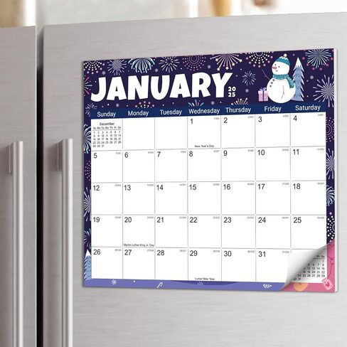 Aesthetic 2025-2026 Magnetic Calendar for Refrigerator, 21-Month Fridge Calendar Magnet from October 2025 to June 2027, Greenery Design for Easy Organizing in Kuwait