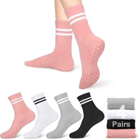 YSense Pilates Grip Socks for Women with Non Slip, Yoga Barre Socks Grippy Socks for Pilates, Dance, Ballet, Barre, Hospital in Kuwait