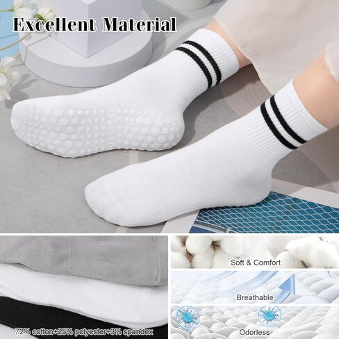 YSense Pilates Grip Socks for Women with Non Slip, Yoga Barre Socks Grippy Socks for Pilates, Dance, Ballet, Barre, Hospital in Kuwait