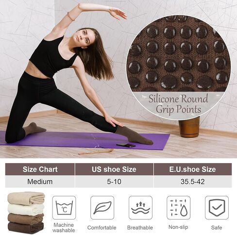 جوارب YSense Pilates Grip للنساء مع عدم الانزلاق، جوارب اليوغا Barre جوارب Grippy للبيلاتيس، الرقص، الباليه، Barre، المستشفى in Saudi Arabia