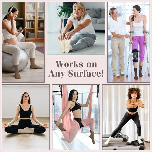 جوارب YSense Pilates Grip للنساء مع عدم الانزلاق، جوارب اليوغا Barre جوارب Grippy للبيلاتيس، الرقص، الباليه، Barre، المستشفى in Saudi Arabia