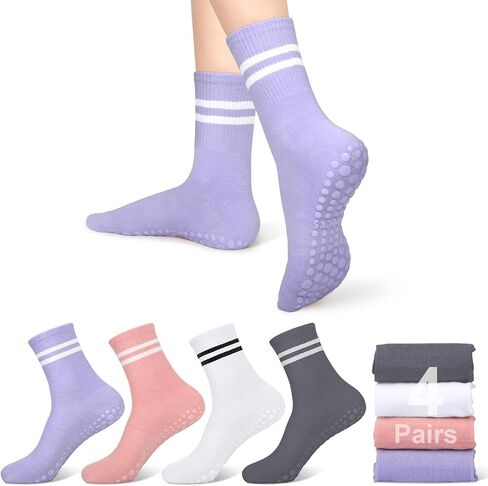 جوارب YSense Pilates Grip للنساء مع عدم الانزلاق، جوارب اليوغا Barre جوارب Grippy للبيلاتيس، الرقص، الباليه، Barre، المستشفى in Saudi Arabia