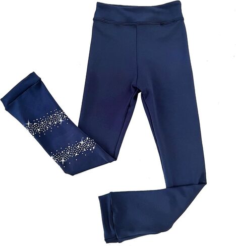 Girl's Plush Ice Skating Training Pants with Sparkling Rhinestones Decoration Stylish for Girls in Saudi Arabia