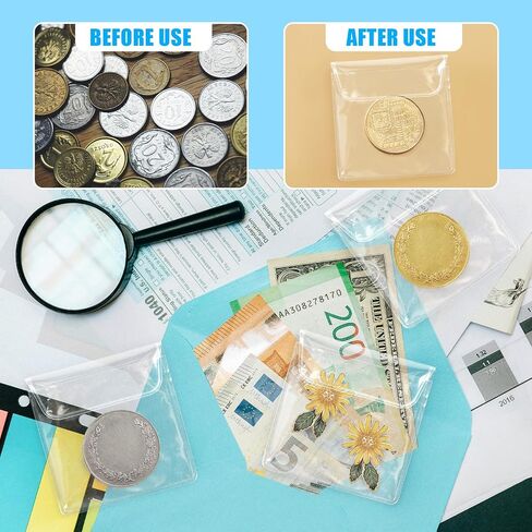 100 حزمة من أكمام العملات المعدنية بجيب واحد من Vmiapxo، حوامل حماية للعملات البلاستيكية الشفافة مقاس 2 × 2 بوصة، جيوب شفافة للعملات المعدنية لمستلزمات وحاميات مجموعة الأحجار الكريمة من المجوهرات (نصف دائرة) in Saudi Arabia