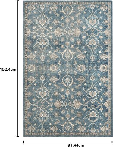 مجموعة SAFAVIEH Sofia 2'2" x 10' أزرق / بيج SOF386C عتيق شرقي متعثر غير قابل للتساقط، سجادة غرفة المعيشة، مدخل الردهة، غرفة النوم، عداء in Saudi Arabia