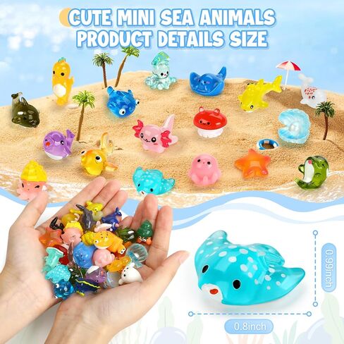 38pcs Ocean Mini Resin Animals 38 Styles Tiny Sea Resin Animals Figurines Miniature Little Small Plastic Animal Figures Bulk for Garden Micro Landscape DIY Fish Tank Aquarium Potted Dollhouse Decor in Saudi Arabia