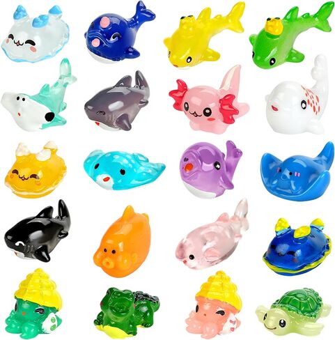 38pcs Ocean Mini Resin Animals 38 Styles Tiny Sea Resin Animals Figurines Miniature Little Small Plastic Animal Figures Bulk for Garden Micro Landscape DIY Fish Tank Aquarium Potted Dollhouse Decor in Saudi Arabia