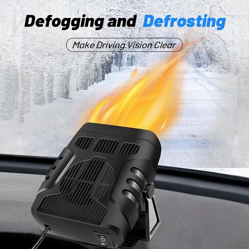 12V 150W Portable Car Heater, Fast Heating and Cooling Fan Portable Windshield Defogger and Defroster Plug into Cigarette Lighter for Car RV SUV in Saudi Arabia