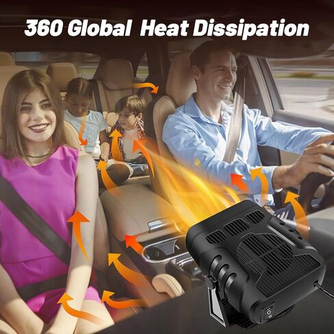 12V 150W Portable Car Heater, Fast Heating and Cooling Fan Portable Windshield Defogger and Defroster Plug into Cigarette Lighter for Car RV SUV in Saudi Arabia