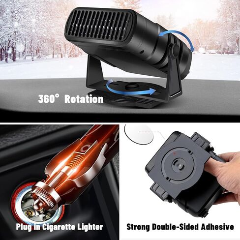12V 150W Portable Car Heater, Fast Heating and Cooling Fan Portable Windshield Defogger and Defroster Plug into Cigarette Lighter for Car RV SUV in Saudi Arabia
