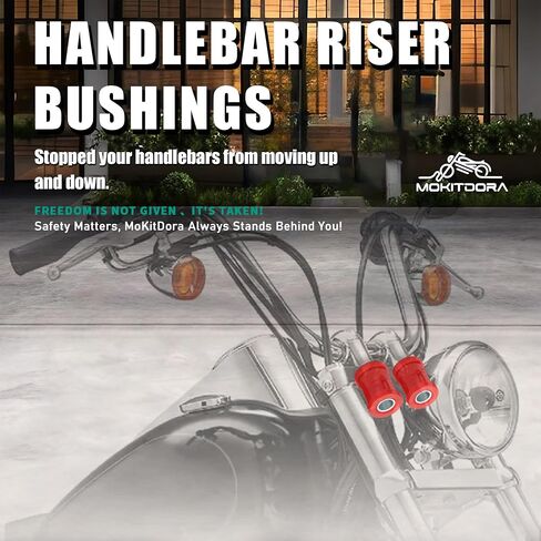 MoKitDora Handlebar Riser Bushings Damper Kit Compatible with Harley 1973-2017 Softail Dyna FXR 1973-up Sportster XL, Black&Chrome in Saudi Arabia
