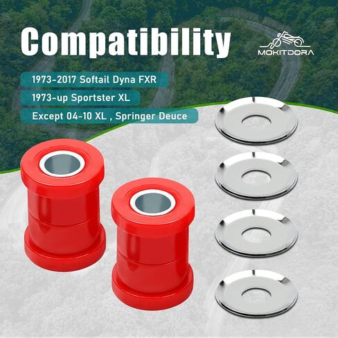 MoKitDora Handlebar Riser Bushings Damper Kit Compatible with Harley 1973-2017 Softail Dyna FXR 1973-up Sportster XL, Black&Chrome in Saudi Arabia