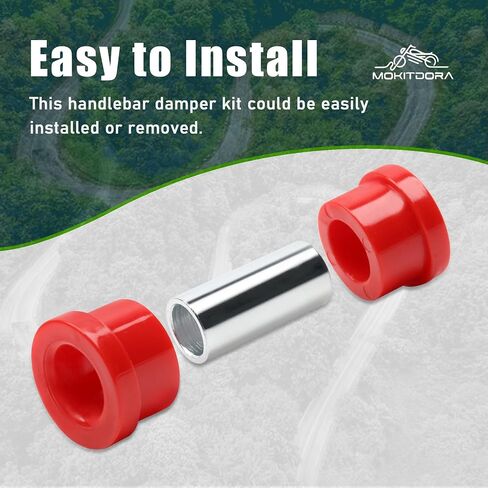 MoKitDora Handlebar Riser Bushings Damper Kit Compatible with Harley 1973-2017 Softail Dyna FXR 1973-up Sportster XL, Black&Chrome in Saudi Arabia