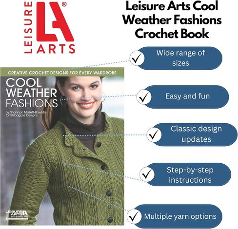 Leisure Arts Cool Weather Fashions Crochet Book, Crochet Book, Crochet Pattern Books, Crochet Books Patterns, Crochet Patterns, Crochet Stitch Book, Crochet Patterns for Beginners in Saudi Arabia