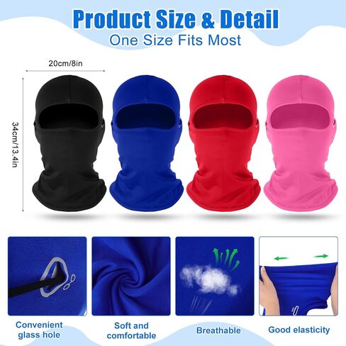4 Pcs Winter Kids Balaclava Face Mask with Reflective Stripe Windproof Ski Mask for Kids 5-12 Boy Girl Cold Weather in Saudi Arabia