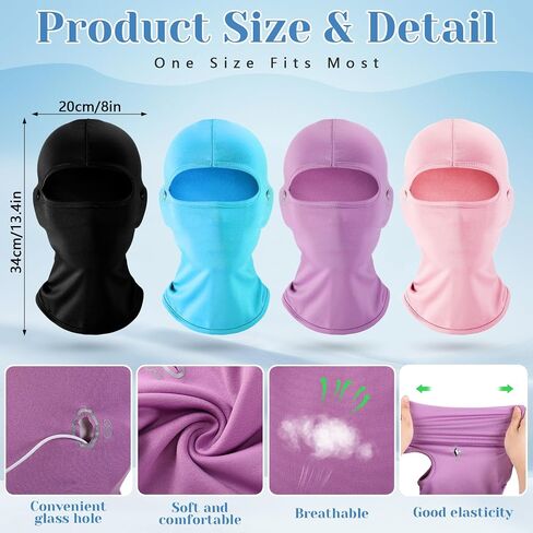 4 Pcs Winter Kids Balaclava Face Mask with Reflective Stripe Windproof Ski Mask for Kids 5-12 Boy Girl Cold Weather in Saudi Arabia
