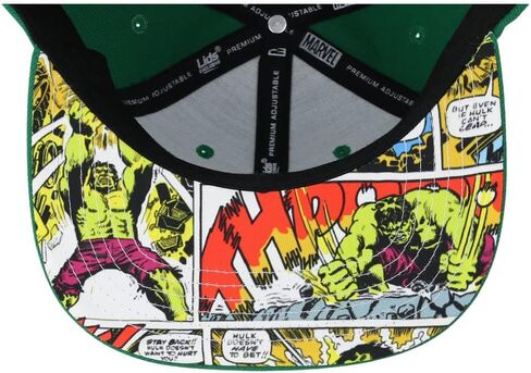قبعة Marvel Hulk Youth Comic UV القابلة للتعديل ذات الغطاء المسطح باللون الأخضر in Saudi Arabia