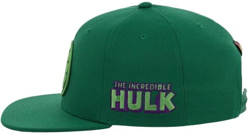 قبعة Marvel Hulk Youth Comic UV القابلة للتعديل ذات الغطاء المسطح باللون الأخضر in Saudi Arabia