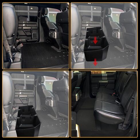 صندوق تخزين خلفي من Naibeve وصندوق تخزين أمامي أسفل المقعد وصينية تنظيم وحدة التحكم المركزية السفلية متوافقة مع ملحقات شاحنة Tesla Cybertruck لعام 2024 ومنظم تخزين تحت المقعد (4 قطع) in Kuwait