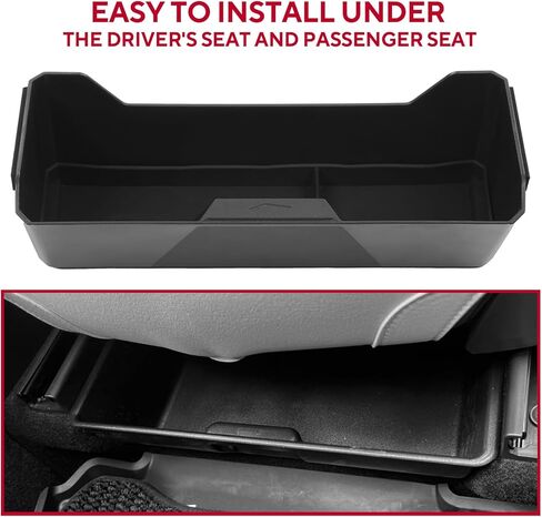 صندوق تخزين خلفي من Naibeve وصندوق تخزين أمامي أسفل المقعد وصينية تنظيم وحدة التحكم المركزية السفلية متوافقة مع ملحقات شاحنة Tesla Cybertruck لعام 2024 ومنظم تخزين تحت المقعد (4 قطع) in Kuwait