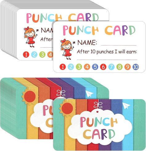 100Pcs Punch Card for Classroom, 3.5" X 2" Reward Incentive Card for Teacher Behavior Management Tools Student Awards Loyalty Cards for Business, Kids Behavior, Students(Girl) in Saudi Arabia