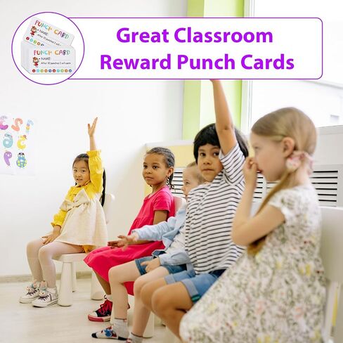 100Pcs Punch Card for Classroom, 3.5" X 2" Reward Incentive Card for Teacher Behavior Management Tools Student Awards Loyalty Cards for Business, Kids Behavior, Students(Girl) in Saudi Arabia