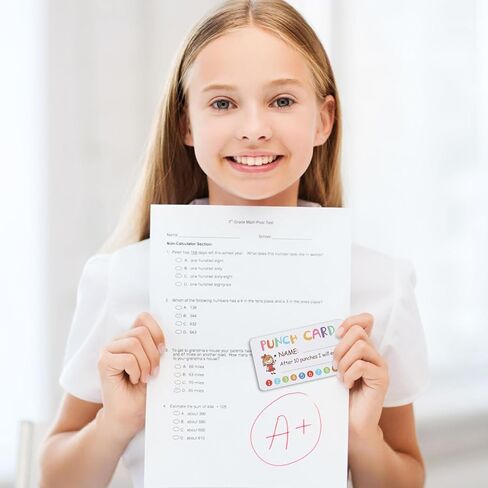 100Pcs Punch Card for Classroom, 3.5" X 2" Reward Incentive Card for Teacher Behavior Management Tools Student Awards Loyalty Cards for Business, Kids Behavior, Students(Girl) in Saudi Arabia
