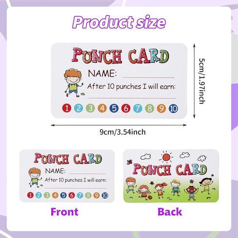 100Pcs Punch Card for Classroom, 3.5" X 2" Reward Incentive Card for Teacher Behavior Management Tools Student Awards Loyalty Cards for Business, Kids Behavior, Students(Boy) in Saudi Arabia
