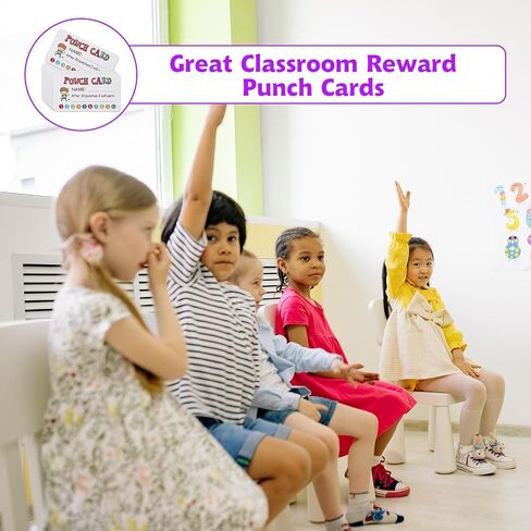 100Pcs Punch Card for Classroom, 3.5" X 2" Reward Incentive Card for Teacher Behavior Management Tools Student Awards Loyalty Cards for Business, Kids Behavior, Students(Boy) in Saudi Arabia