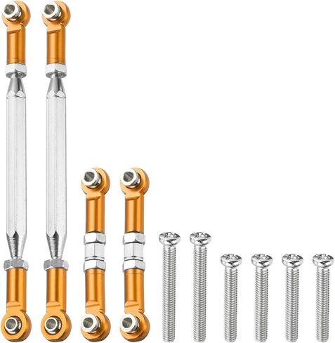 MECCANIXITY 2 Sets Adjustable Turnbuckles Camber Link Linkages Aluminum Alloy Upgrade Parts RC Car Steering Pull Rod Servo Linkages Tie Rod for MN 1:12 D90 RC Car Crawler,Black in Saudi Arabia