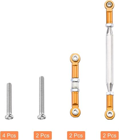 MECCANIXITY 2 Sets Adjustable Turnbuckles Camber Link Linkages Aluminum Alloy Upgrade Parts RC Car Steering Pull Rod Servo Linkages Tie Rod for MN 1:12 D90 RC Car Crawler,Black in Saudi Arabia
