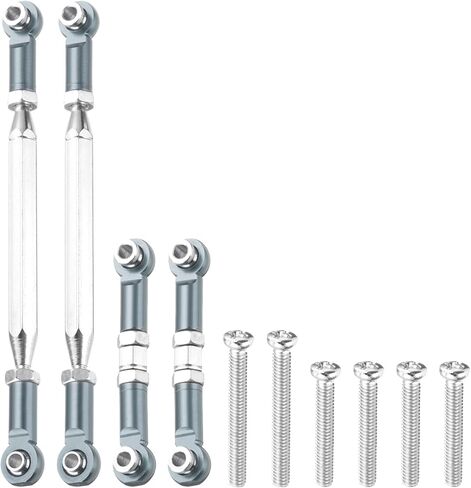 MECCANIXITY 2 Sets Adjustable Turnbuckles Camber Link Linkages Aluminum Alloy Upgrade Parts RC Car Steering Pull Rod Servo Linkages Tie Rod for MN 1:12 D90 RC Car Crawler,Black in Saudi Arabia