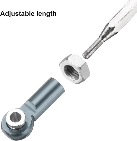 MECCANIXITY 2 Sets Adjustable Turnbuckles Camber Link Linkages Aluminum Alloy Upgrade Parts RC Car Steering Pull Rod Servo Linkages Tie Rod for MN 1:12 D90 RC Car Crawler,Black in Saudi Arabia